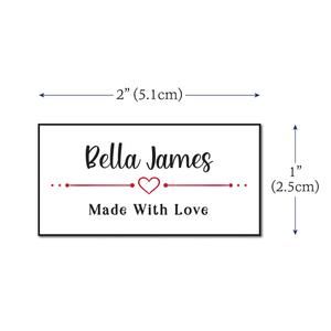 Cotton Modern Heart (2"x1"-Cotton) custom product labels fabric tags
