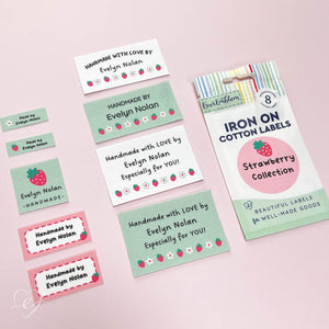 Cotton Strawberry Collection Pack custom clothing labels custom tags for clothing clothing label maker