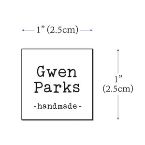 Cotton Small Square Text Tags (1"x1"-Cotton) custom product labels fabric tags