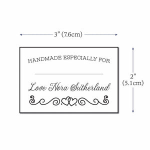 Cotton Double heart border with Fill in Blanks (2"x3" Cotton - 12 labels/set)