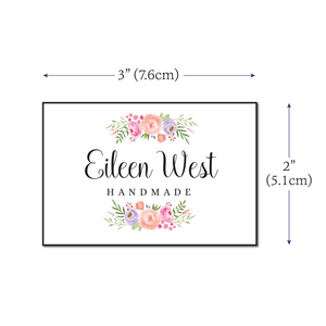 Cotton Double Flowers (2"x3"-Cotton) custom fabric labels for handmade items