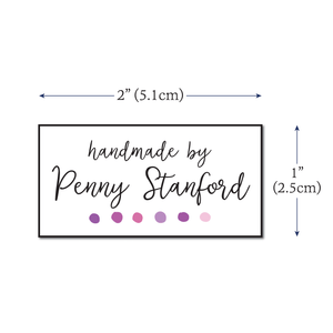 Cotton Purple Dots (2"x1"-Cotton) custom fabric labels for handmade items