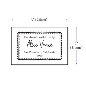 Cotton Classic Blanket Tag (2"x3"-Cotton) handmade with love personalized labels