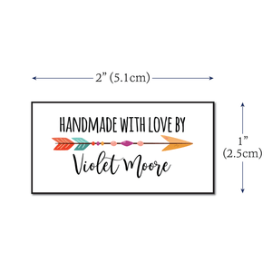 Cotton Colorful Boho Arrow (2"x1"-Cotton) handmade with love personalized labels