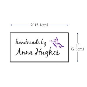 Cotton Butterfly Labels (2"x1"-Cotton) handmade with love personalized labels