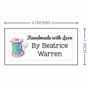Cotton Thread Spool (2"x1"-Cotton) how to make a quilt label quilt tags iron on quilt labels quilt labels for sale