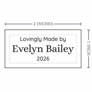 Cotton Medium Text Labels - 3 Lines (2"x1"-Cotton) labels for crochet items tags for crochet items crochet personalized labels handmade tags for crochet
