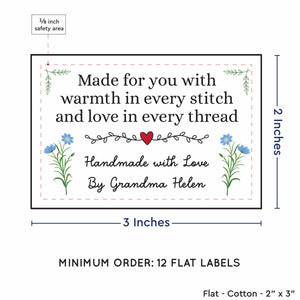 Cotton The Heartfelt Stitch (2"x3"-Cotton) labels for handmade items
