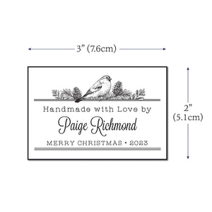 Cotton Winter Bird (2"x3" Cotton - 12 labels/set)