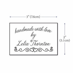 Cotton Double Heart Border (2"x3" Cotton - 12 labels/set)