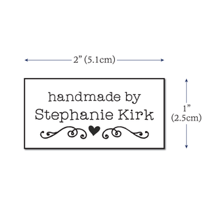 Cotton Heart and Swirls (2"x1"-Cotton) labels for handmade items