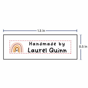 Cotton Tiny Rainbow (0.5"x1.5"-Cotton) Personalized sewing labels, Cotton quilting tags, iron on labels