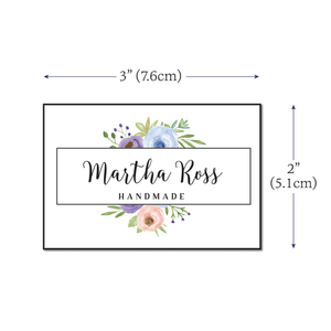 Cotton Watercolor Flowers (2"x3"-Cotton) labels for handmade items