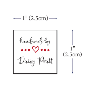 Cotton Hearts and Dots (1"x1"-Cotton) best iron on labels