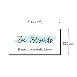 Cotton Splash Of Blue (2"x1"-Cotton) custom fabric labels for handmade items