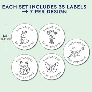 Cotton Hello Spring Mixed Pack (1.5"x1.5"- Round Cotton) sew on name tags personalised labels for sewing personalized sew in labels