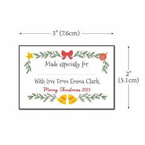 Cotton Holiday Bells with Fill in Blanks (2"x3" Cotton - 12 labels/set)