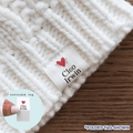 Cotton Sparkling Heart (1"x1"-Cotton) custom iron on cotton tags