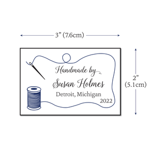 Cotton Sewing Needle and Thread (2"x3"-Cotton) custom iron on labels