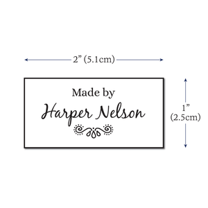 Cotton Simple Swirls (2"x1"-Cotton) custom iron on cotton tags