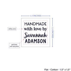 Text only square (1.5"x1.5"-Cotton)