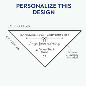 From My Heart to Yours Triangle Label Sewing labels for quilts custom quilting labels quilt name tags