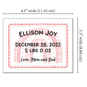 Pink Rainbow Baby Label