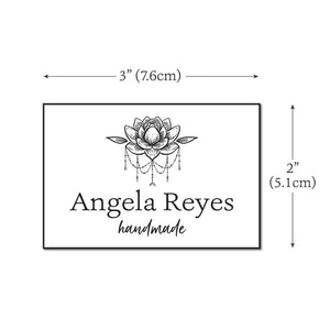 Cotton Boho Lotus Flower Label Set custom fabric labels for handmade items