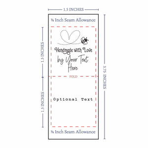 Satin Flying Bee Large Satin Tag bumble bee sewing label