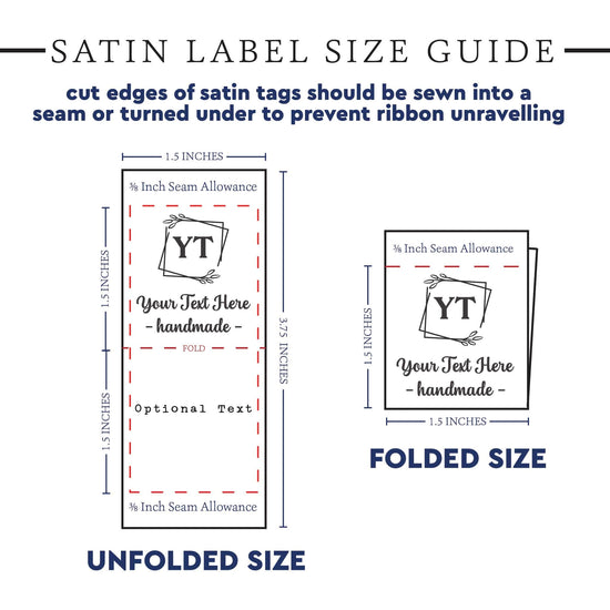 Satin Monogram Satin Labels satin folding tags