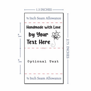 Satin Buzzing Bee Satin custom shirt tags