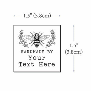 Cotton Floral Bee (1.5" square) - Cotton
