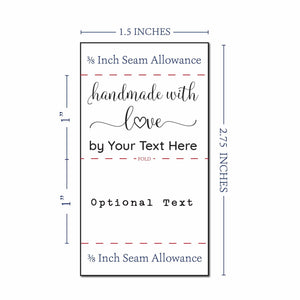 Satin Signature with Love custom shirt tags