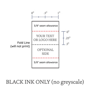 Satin Tiny Satin Tags, 1" Ribbon custom shirt tags