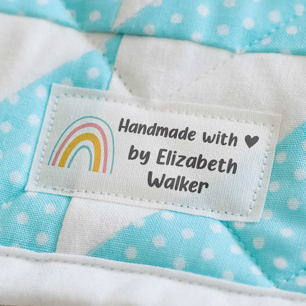 Indigo Blue Sewing Labels for Handmade Items Personalized Cotton Tags,  Custom Made 