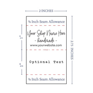 Satin Branding Tags - 2" wide Ribbon sg05 Personalized labels sew on