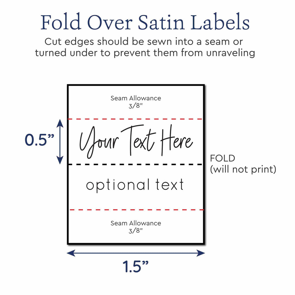 Simple Satin Text Tags- Small branding labels – EverEmblem