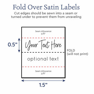 Satin Simple Satin Tags, 1.5" Wide Ribbon custom shirt tags