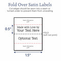 Satin Small Satin Text Tags, 1.5" Ribbon personalized ribbon labels