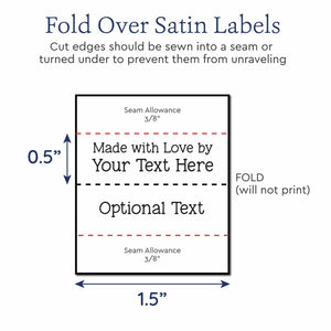 Satin Small Satin Text Tags, 1.5" Ribbon personalized ribbon labels