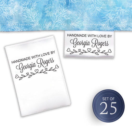 Heart border labels (2" wide - Satin)