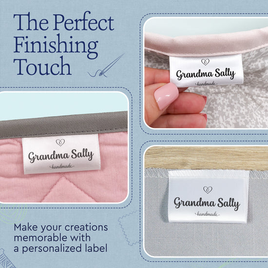 Simple Heart Satin Tag Set (2" wide - Satin)