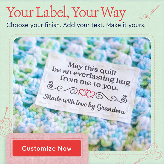 Double Heart Quote (2"x3" Cotton - 12 labels/set)