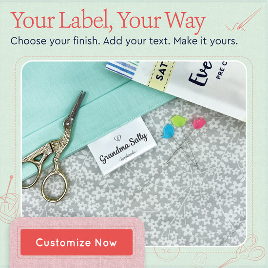 Simple Heart Satin Tag Set (2" wide - Satin)
