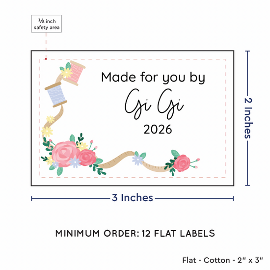 PPLR_HIDDEN_PRODUCT Thread and Flowers (2"x3" Cotton - 12 labels/set)
