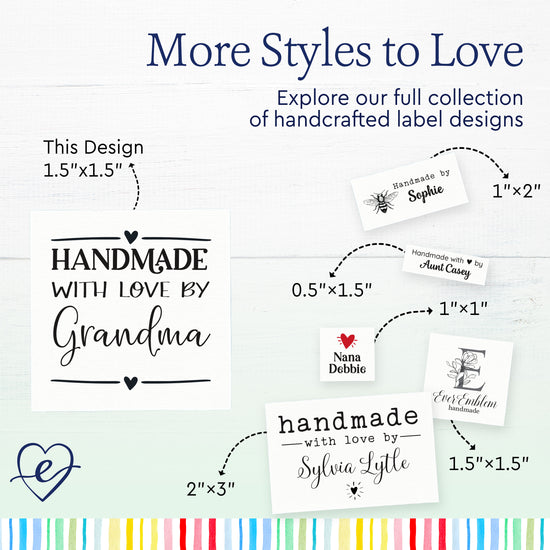 Modern Handmade with Love (1.5"x1.5"-Cotton)