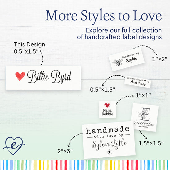 Tiny Heart Labels (0.5"x1.5"-Cotton)