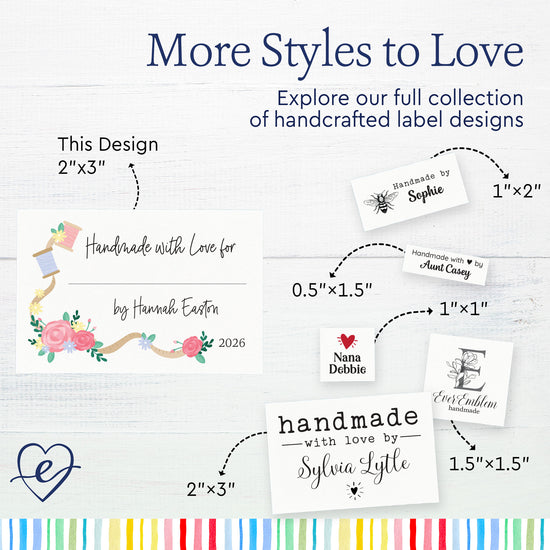 Thread and Flowers with Fill in Blanks (2"x3" Cotton - 12 labels/set)