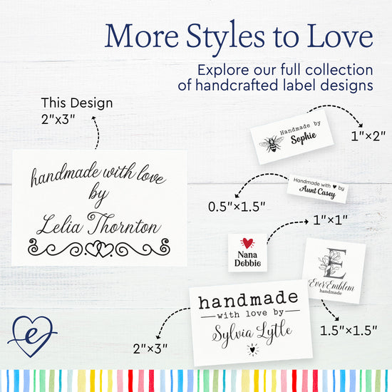 Double Heart Border (2"x3" Cotton - 12 labels/set)