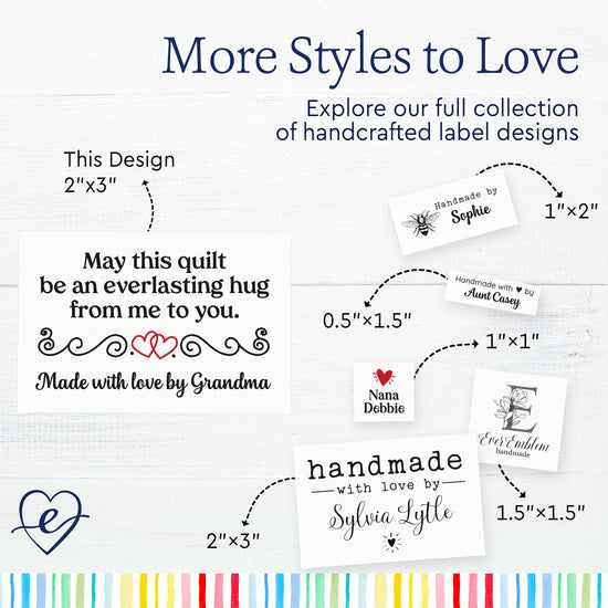 Double Heart Quote (2"x3" Cotton - 12 labels/set)